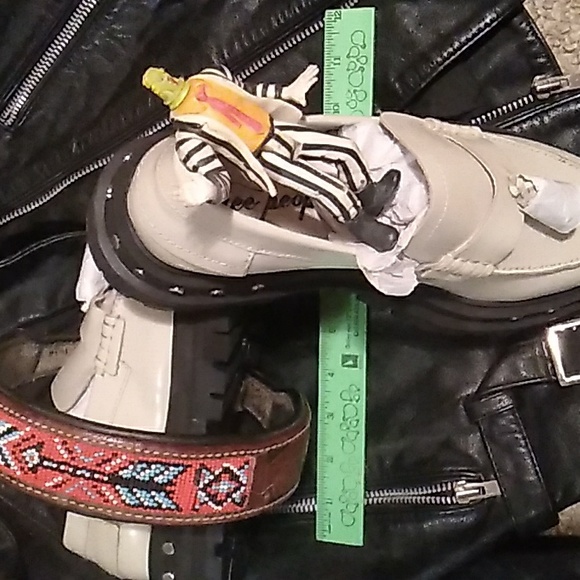 Platform STUD SHOES Free People  Teagan Tassle IVORY PATENT Sz 9 - Picture 5 of 16